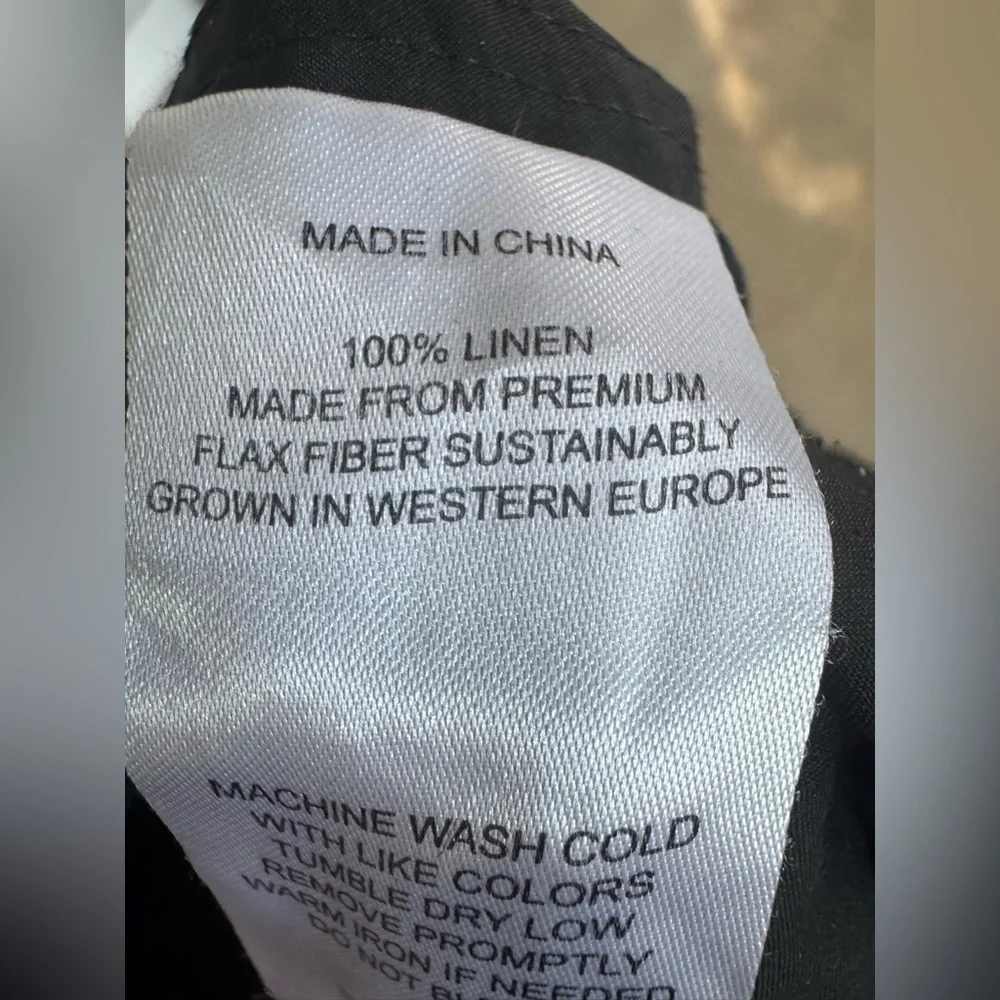 Quince 100% European Linen Pants XS Black